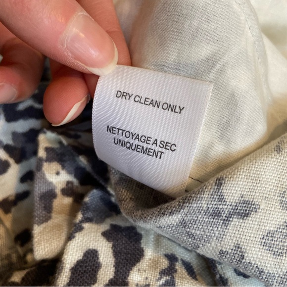 Gray and Cream Colored Linen Joie Shorts - Picture 6 of 10